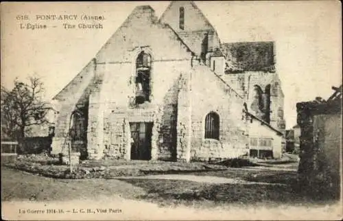 Ak Pont Arcy Aisne, Kirche