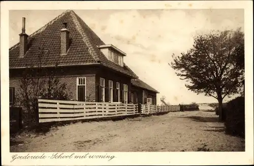 Ak Goedereede Südholland, Schule mit Haus