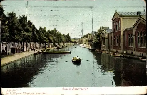 Ak Leiden Südholland Niederlande, Schule Boommarkt