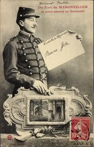 Ak Manonville Meurthe et Moselle, Französischer Soldat in Uniform