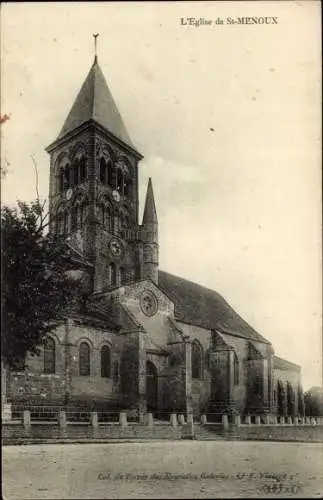 Ak Saint Menoux Allier, Kirche