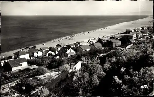 Ak Leucate Aude, Gesamtansicht, Strand