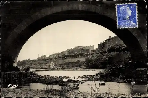 Ak Coursan Aude, Quai de la Barque an der Aude
