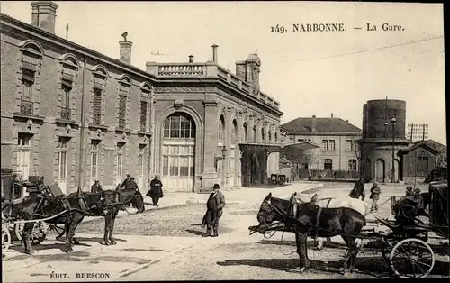 Ak Narbonne Aude, La Gare