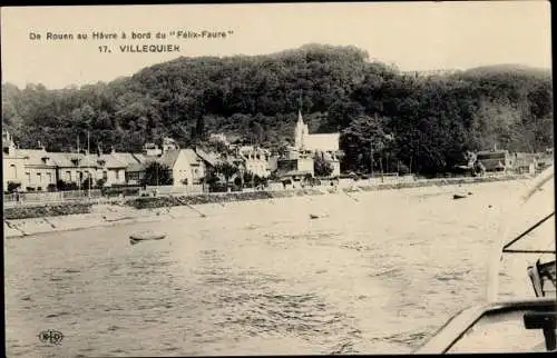 Ak Villequier Seine Maritime, Ortsansicht, Von Rouen nach Le Havre am Ufer des Felix Faure