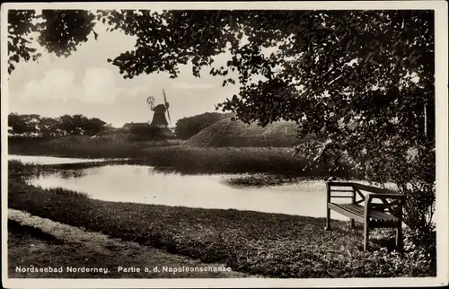 Ak Nordseebad Norderney Ostfriesland, Napoleonschanze, Windmühle
