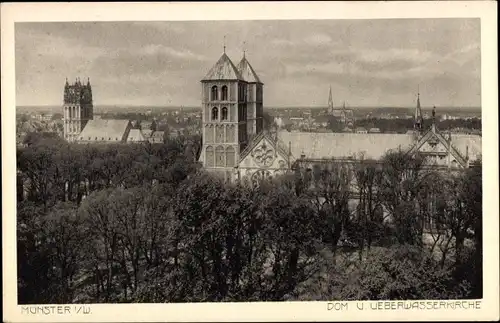 Ak Münster in Westfalen, Dom und Überwasserkirche