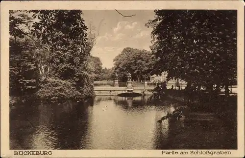 Ak Bückeburg im Kreis Schaumburg, Schlossgraben