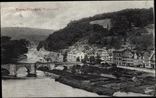 Ak Hann. Münden in Niedersachsen, Weserblick, Brücke