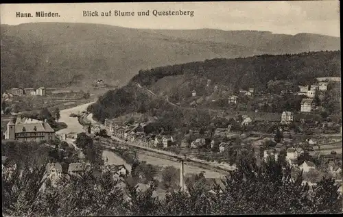 Ak Hann. Münden in Niedersachsen, Totalansicht, Questenberg