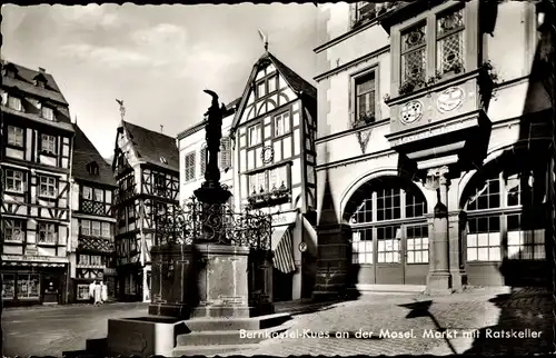 Ak Bernkastel Kues an der Mosel, Markt, Ratskeller