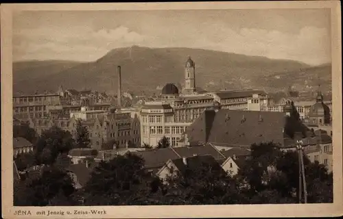 Ak Jena in Thüringen, Jenzig, Zeiss Werk