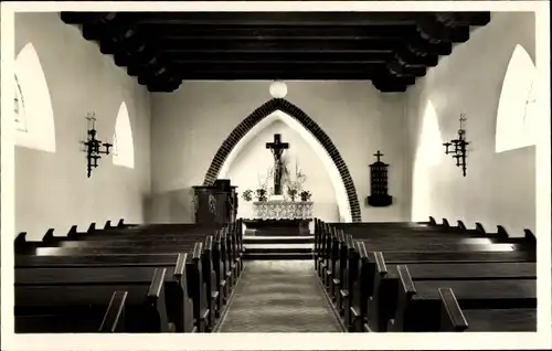 Ak Oberammergau in Oberbayern, Inneres der evang. Kirche