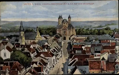 Ak Speyer am Rhein, Maximilianstraße, Kaiserdom