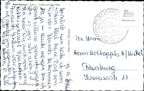 Ak Bad Nassau an der Lahn, Schleuse