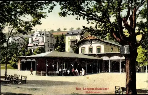 Ak Bad Schwalbach im Taunus Hessen, Stahlbrunnen
