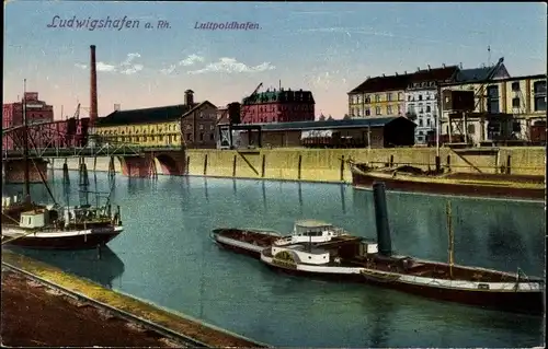 Ak Ludwigshafen am Rhein, Luitpold-Hafen, Salondampfer