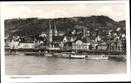 Ak Boppard am Rhein, Blick zum Ort