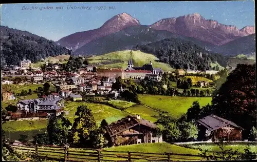 Ak Berchtesgaden in Oberbayern, Gesamtansicht, Unterberg