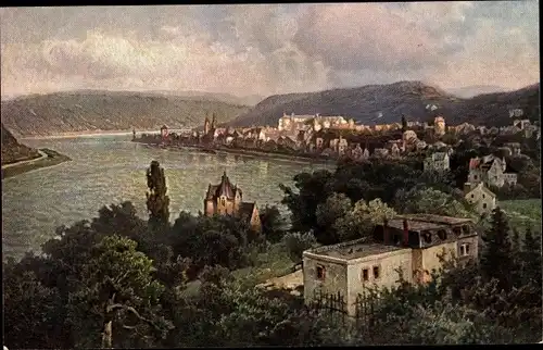 Künstler Ak Astudin, Boppard am Rhein, Panorama