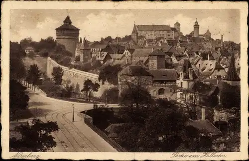 Ak Nürnberg in Mittelfranken, Teilansicht am Hallertor
