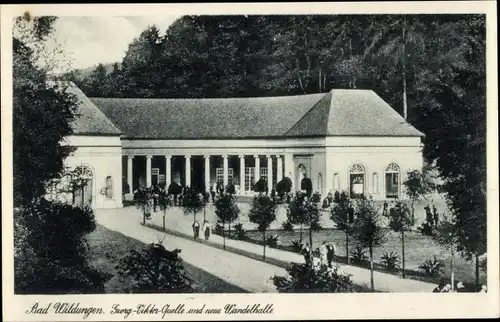 Ak Bad Wildungen in Hessen, neue Wandelhalle, Georg Viktor-Quelle