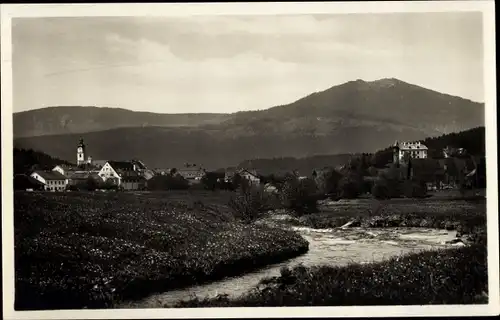 Ak Bayerisch Eisenstein im Bayrischen Wald, Panorama mit Arber