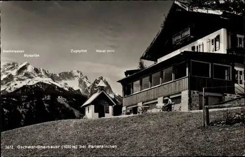 Ak Gschwandt Garmisch Partenkirchen Oberbayern, Gschwandtnerbauer, Waxenstein, Zugspitze