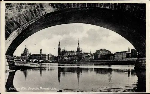 Ak Dresden Altstadt, Marienbrücke