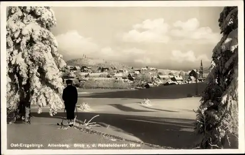 Ak Altenberg im Erzgebirge, Rehefelderstraße, Winter