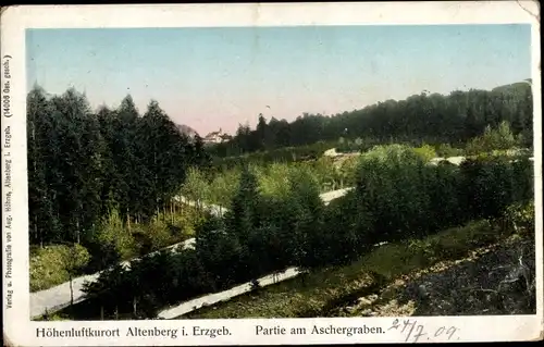 Ak Altenberg im Erzgebirge, Aschergraben