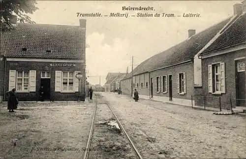 Ak Beirendrecht Flandern Antwerpen, Bahnhof, Molkerei