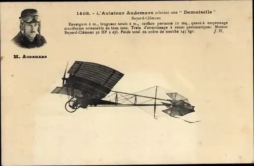 Ak Der Audemars Aviator steuert eine Bayard Clement Demoiselle