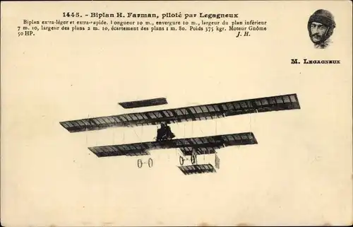 Ak-Doppeldecker H. Farman, M. Legagneux