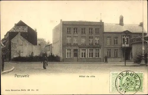 Ak Péruwelz Wallonien Hennegau, Rathaus