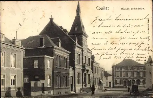 Ak Couillet Charleroi Hennegau, Gemeindehaus