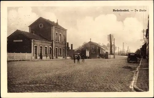 Ak Nederbrakel Flandern Ostflandern, De Statie