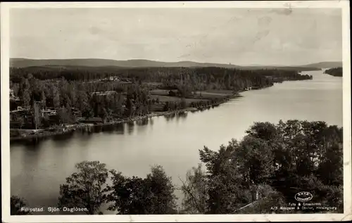 Ak Filipstad Schweden, Sjör Daglösen, Landschaftsblick