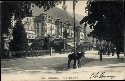 Ak Interlaken Kanton Bern Schweiz, Hotel Jungfrau