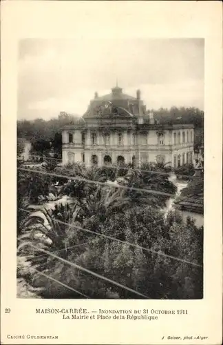 Ak Maison Carrée El Harrach Algier Algerien, Rathaus und Place de la République