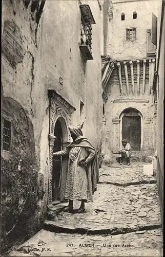 Ak Algier Algier Algerien, eine arabische Straße