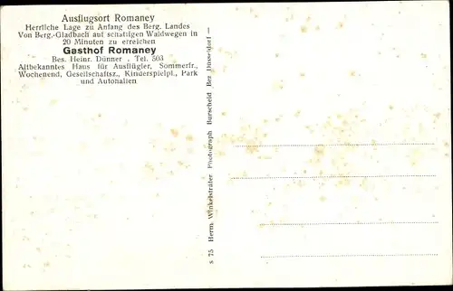 Ak Romaney Bergisch Gladbach Nordrhein Westfalen, Gasthof
