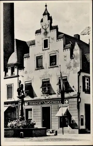 Foto Ak Offenburg in Baden Schwarzwald, Hirsch-Apotheke