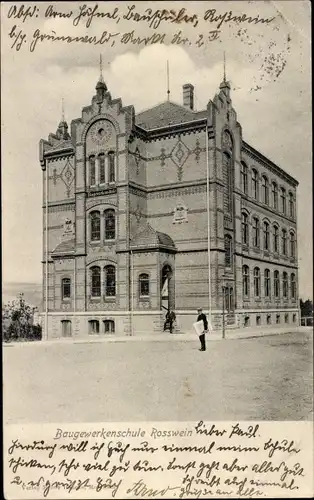 Ak Roßwein, Baugewerkenschule