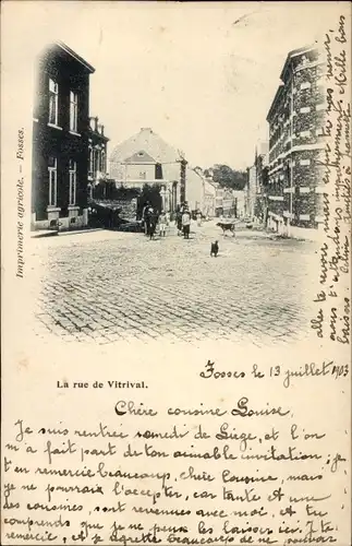 Ak Fosses der Stadt Wallonien Namur, La Rue de Vitrival
