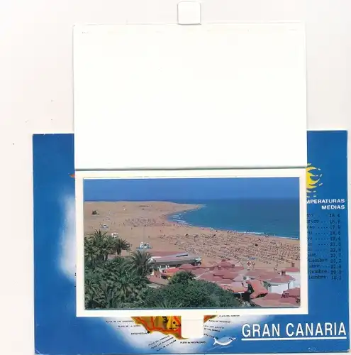 Leporello Ak Gran Canaria Kanarische Inseln, Strandpanorama