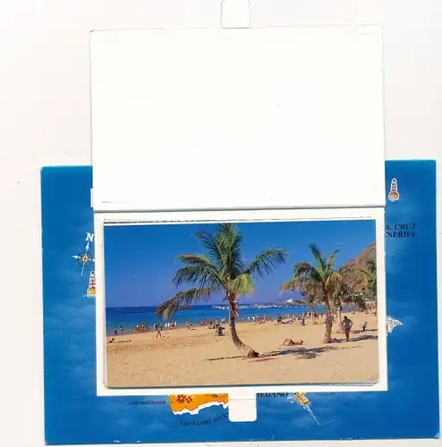 Leporello Ak Santa Cruz de Tenerife Teneriffa Kanarische Inseln Spanien, Strandmotiv