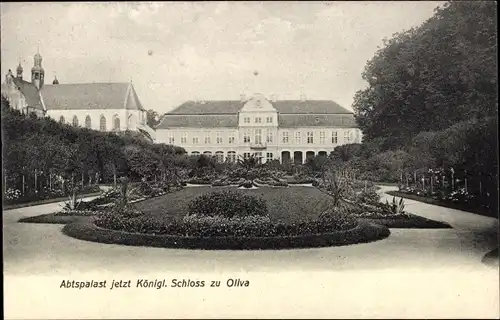 Ak Oliva Gdańsk Danzig, Abtspalast jetzt Kgl. Schloss