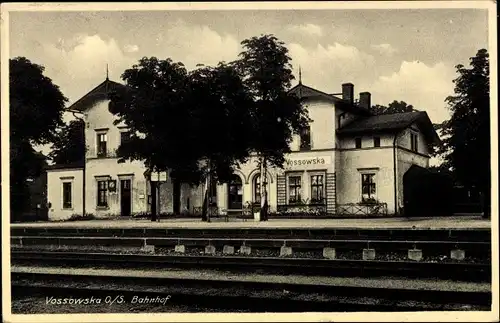 Ak Fosowskie Vossowska Colonnowska Schlesien, Bahnhof