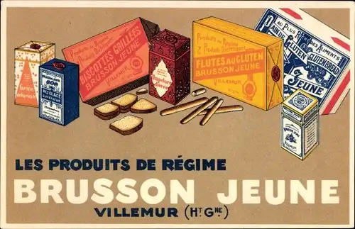 Ak Villemur Haute Garonne, Produits de Regime Brusson Jeune, Reklame